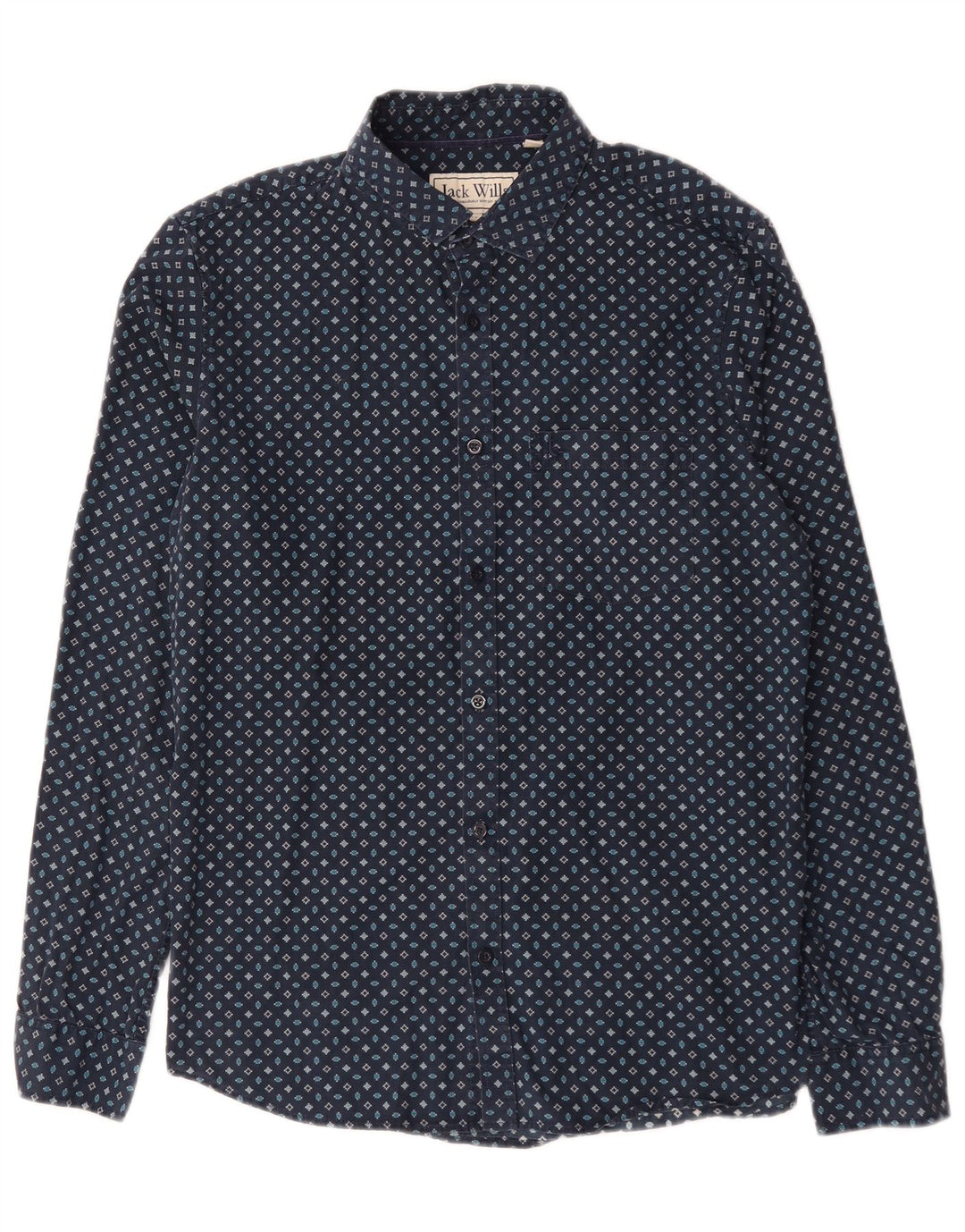 Cămașă Jack Wills pentru bărbați, cu potrivire clasică, din bumbac geometric albastru mediu