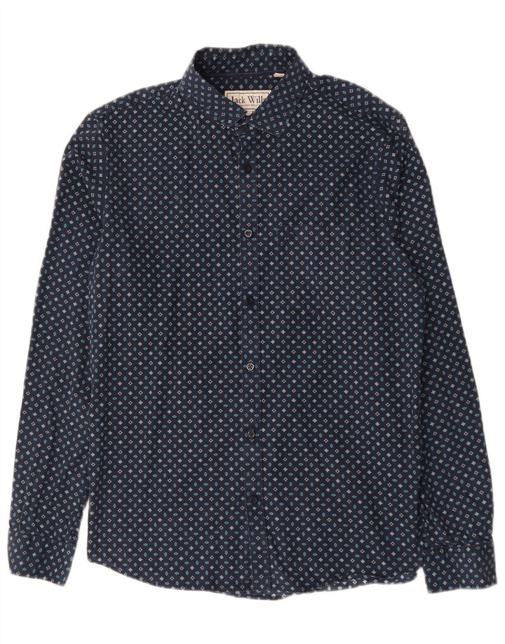 Cămașă Jack Wills pentru bărbați, cu potrivire clasică, din bumbac geometric albastru mediu