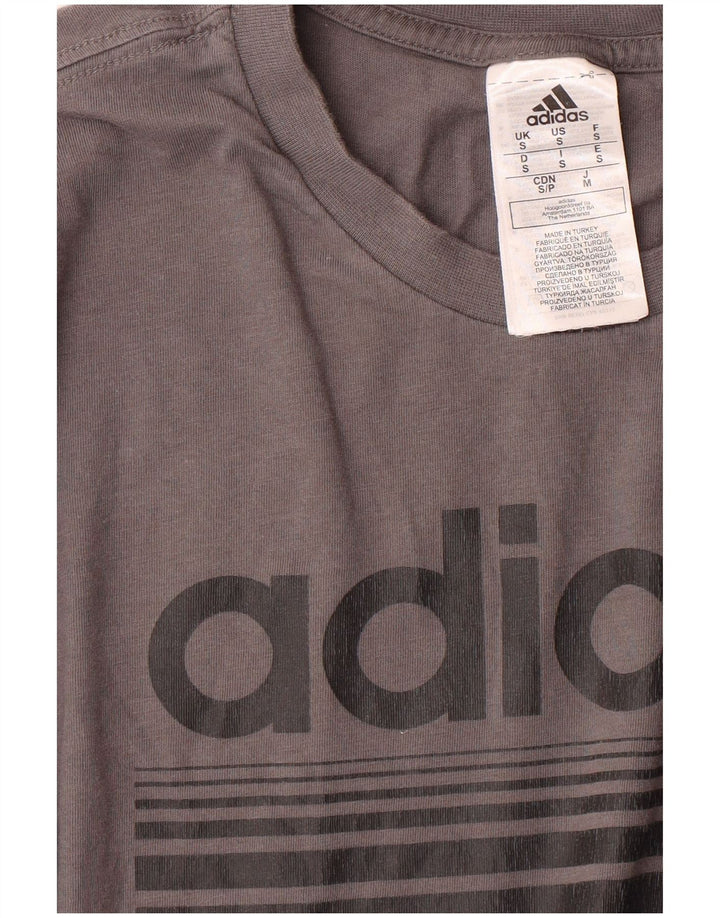 ADIDAS Mens Graphic T-Shirt Top Small Grey Cotton