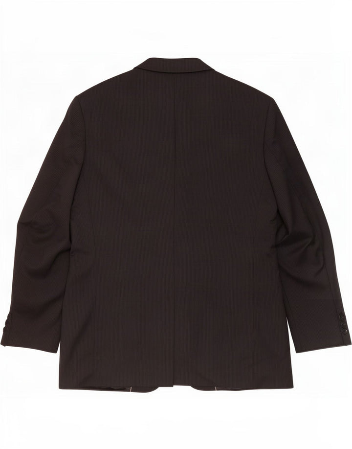 Jachetă pentru bărbați Marks & Spencer, cu 3 nasturi, UK 44 XL Lână neagră cu dungi