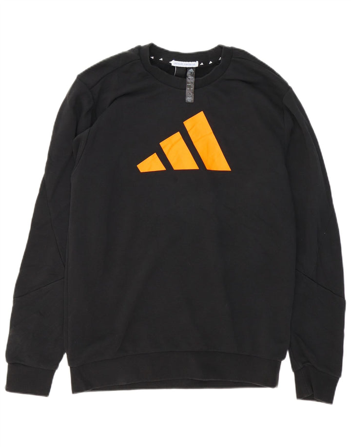 Hanorac grafic pentru bărbați Adidas Jumper mic, negru, bumbac