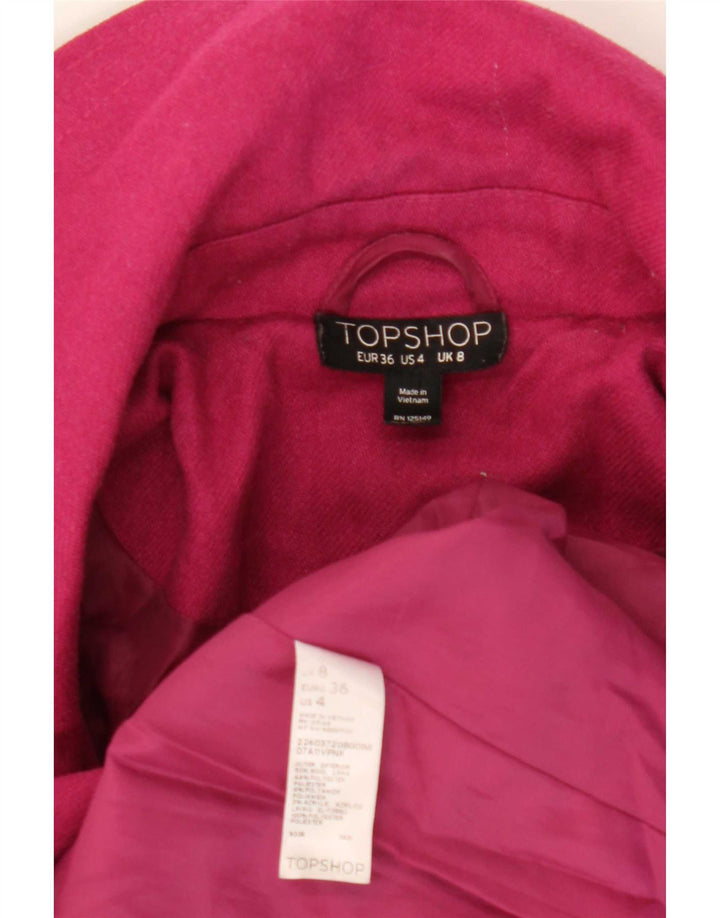 Topshop pardesiu pentru femei UK 8 mic roz din lână
