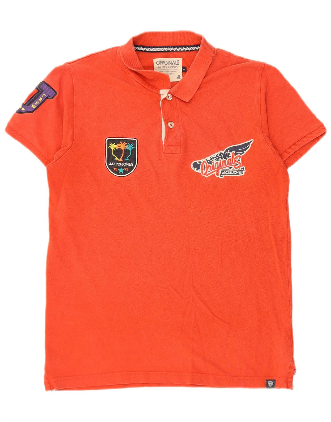 Jack & Jones Tricou polo cu grafică pentru bărbați, bumbac roșu mic