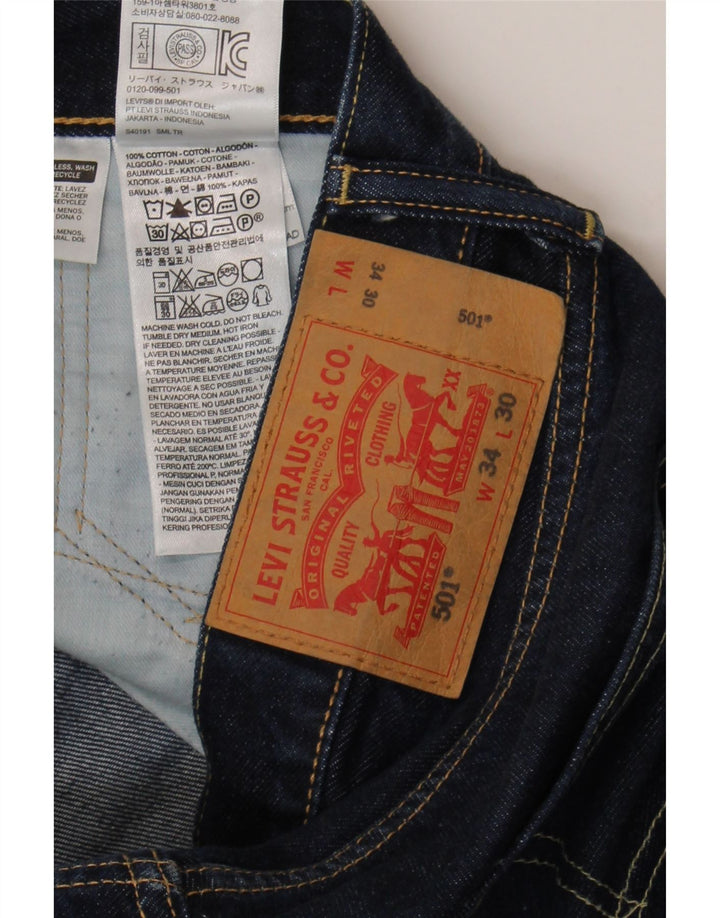 Blugi drepti pentru bărbați Levi's 501 W34 L30 bumbac bleumarin