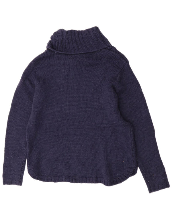 Pulover Jumper pentru femei cu gât rulat Joules UK 12 Medium Bleumarin Acrilic