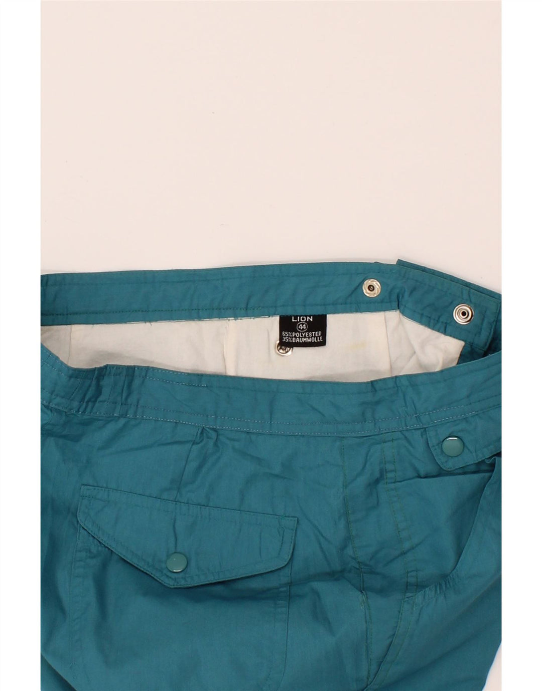 VINTAGE Womens Straight Trousers EU 44 XL W32 L29 Blue Polyester Vintage Vintage and Second-Hand Vintage from Messina Hembry 