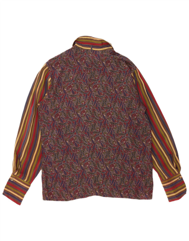 Bluză cămașă pentru femei VINTAGE UK 12 Medium Multicolor Paisley Silk