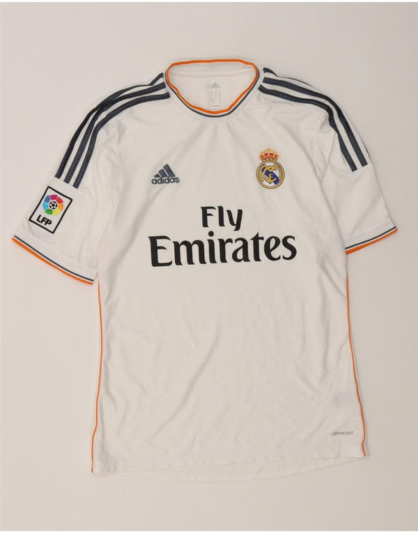 Tricou cu grafică Adidas Real Madrid pentru bărbați Top Mediu Poliester Alb