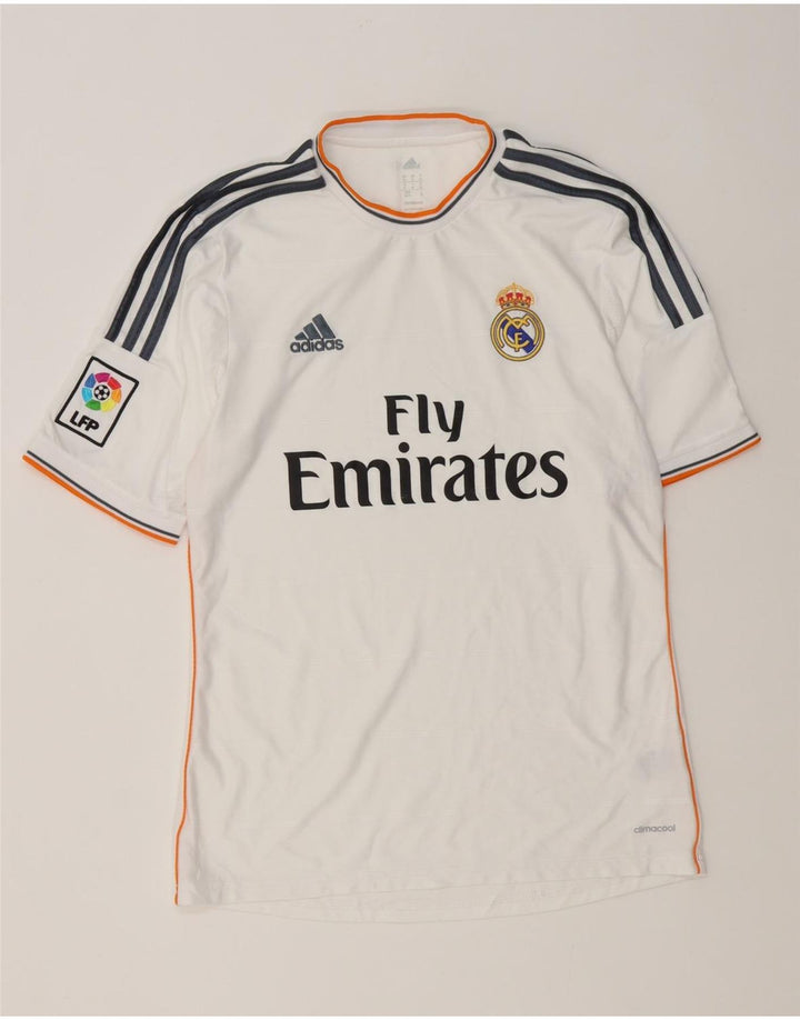 Tricou cu grafică Adidas Real Madrid pentru bărbați Top Mediu Poliester Alb
