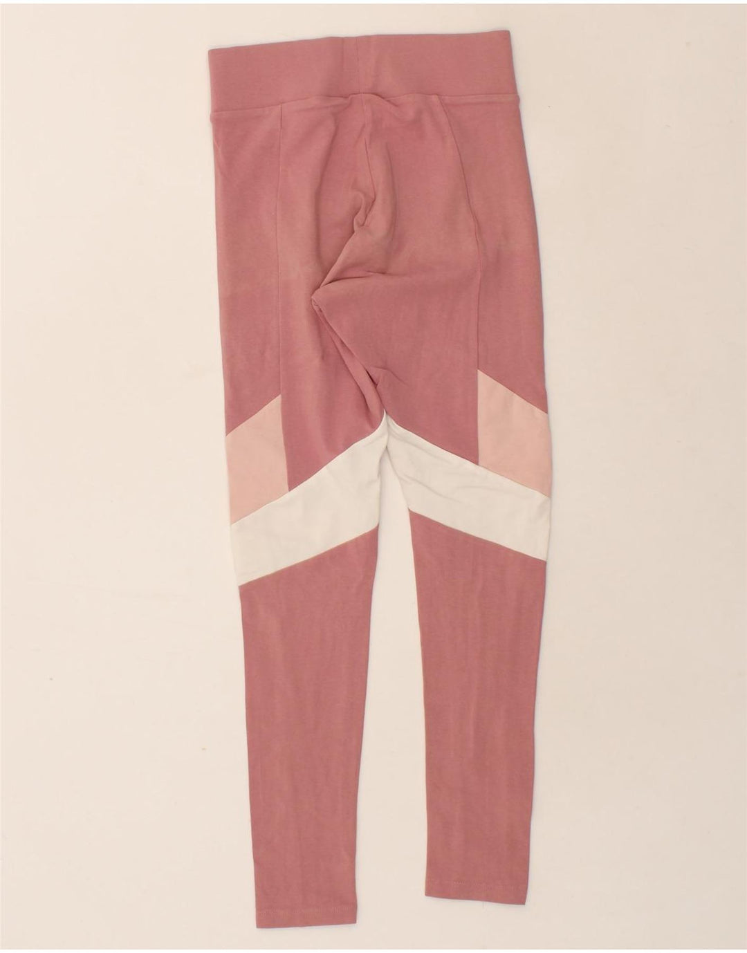 PUMA Womens Leggings UK 8 Small Pink Colourblock Cotton Vintage Puma and Second-Hand Puma from Messina Hembry 