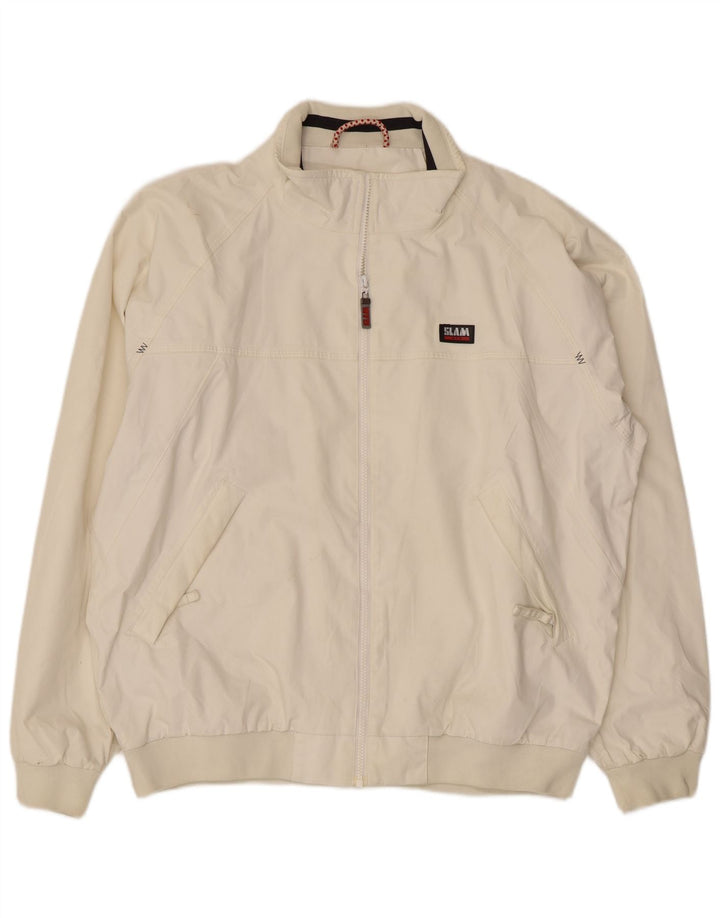 SLAM Mens Rain Jacket UK 44 2XL Off White Nylon
