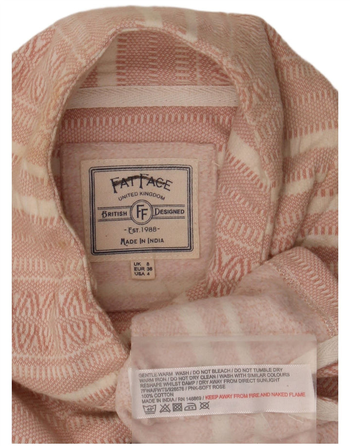 FAT FACE Pulover supradimensionat pentru femei UK 8 Mic cu dungi roz