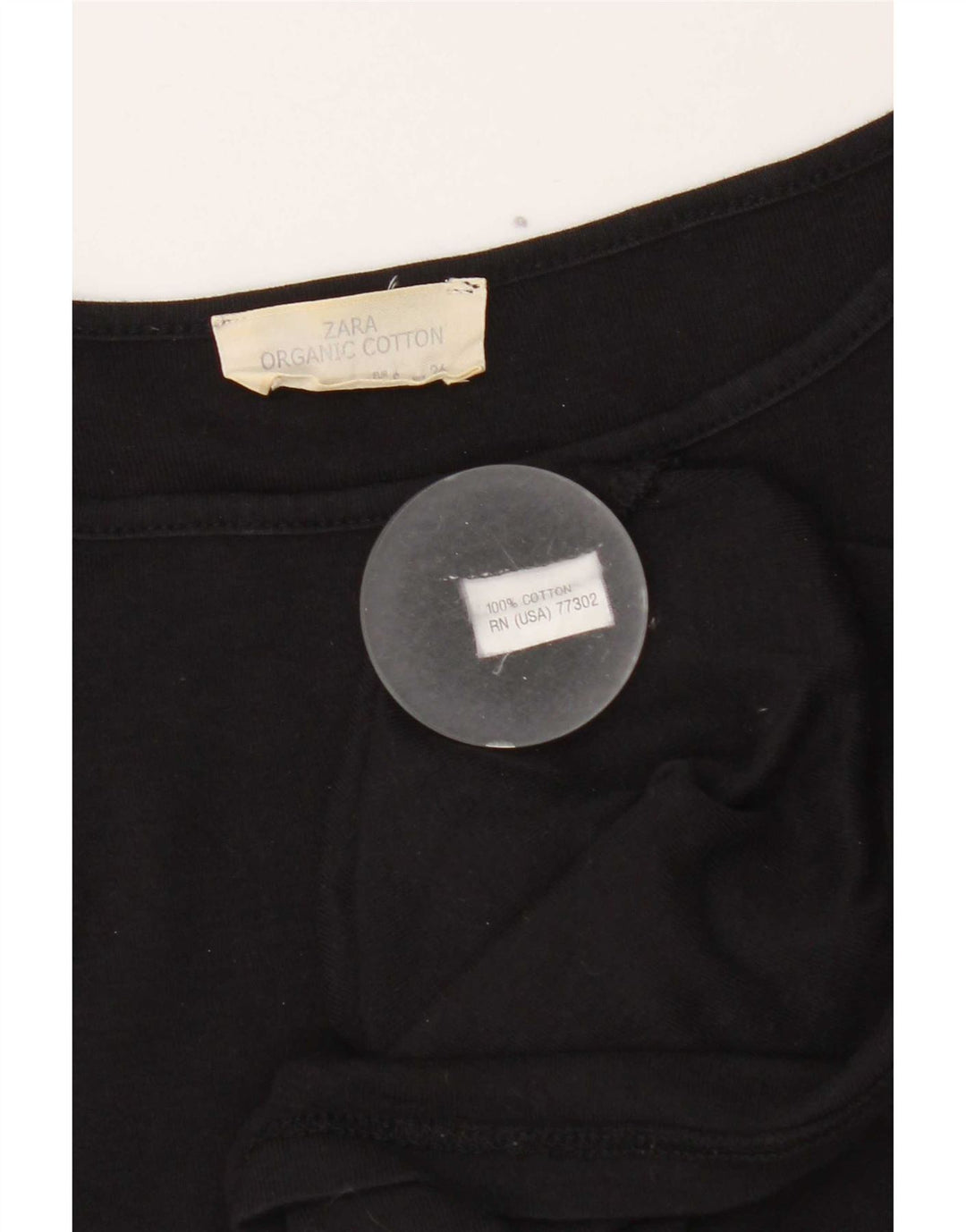 Top femeie Zara cu mâneci 3/4 UK 8 mic bumbac negru