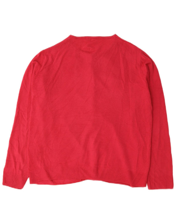 Pulover cardigan pentru femei Marks & Spencer UK 18 XL roz acrilic