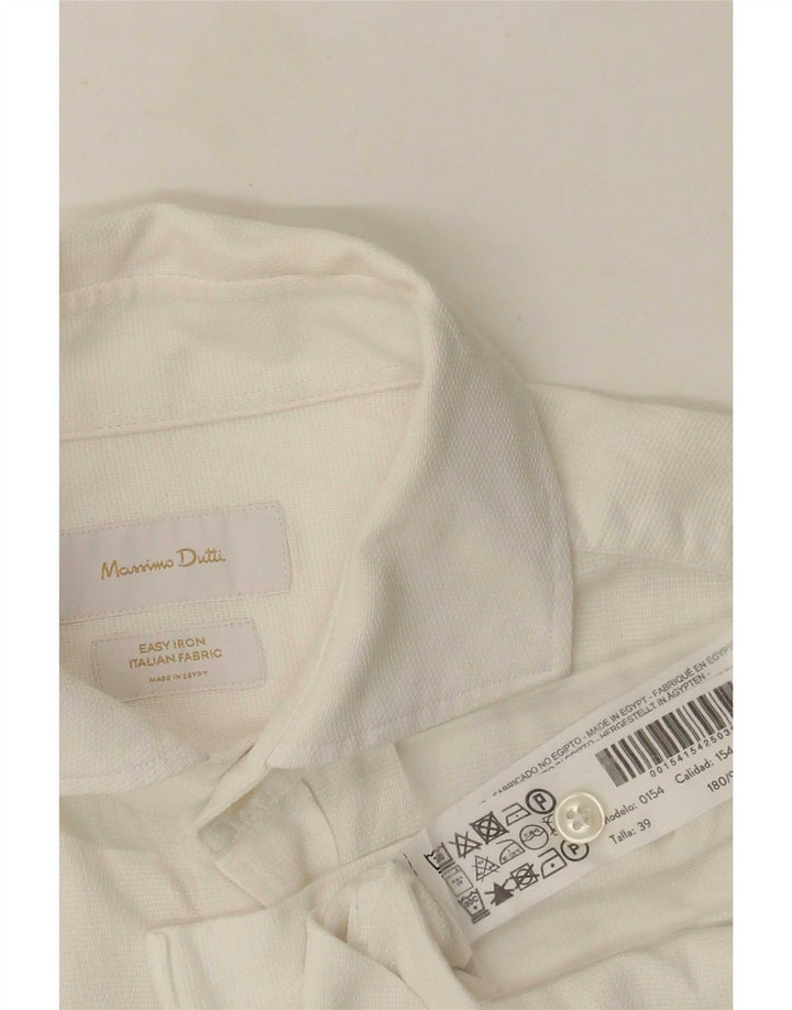 Camasa Massimo Dutti barbati marimea 39 bumbac alb mediu