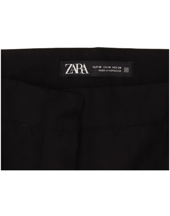 Pantaloni tăiați pentru femei Zara EU 38 Mici W28 L23 Negri