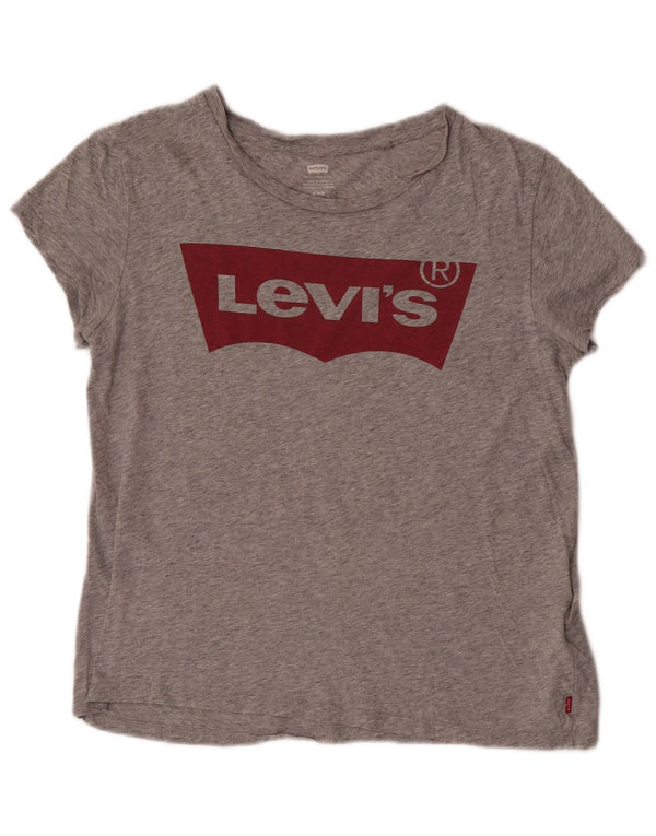 Tricou cu grafic pentru femei Levi's Top UK 14 Medium Grey Flecked Bumbac