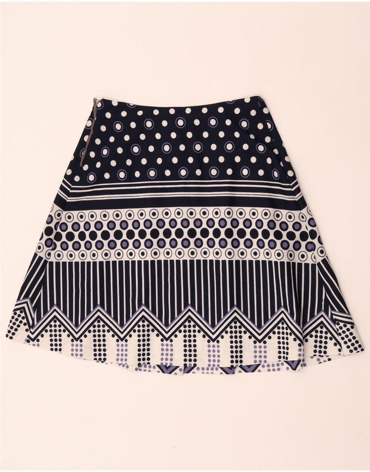 Fusta plisată Vintage pentru femei W28 Medium Bleumarin Geometric