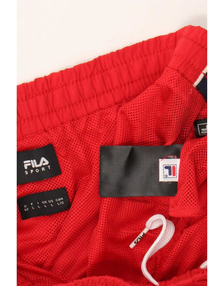 Pantaloni scurți de sport Fila pentru bărbați, roșii, mari, bloc de culoare, poliamidă
