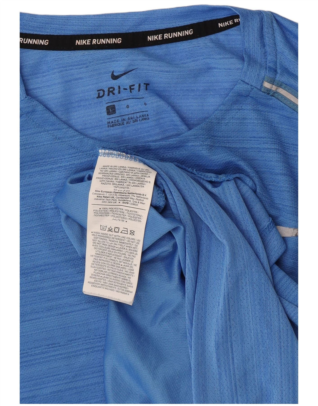 Tricou pentru bărbați Nike Dri Fit Top mare din poliester cu dungi albastre