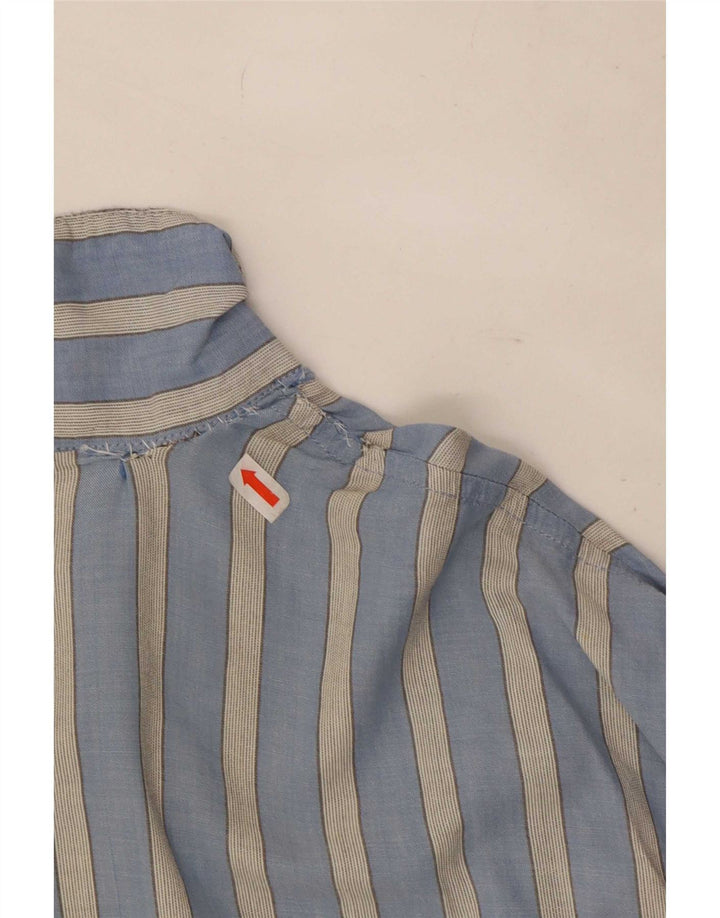 Calvin Klein Mens Short Sleeve Pullover Shirt Large Blue Striped Cotton