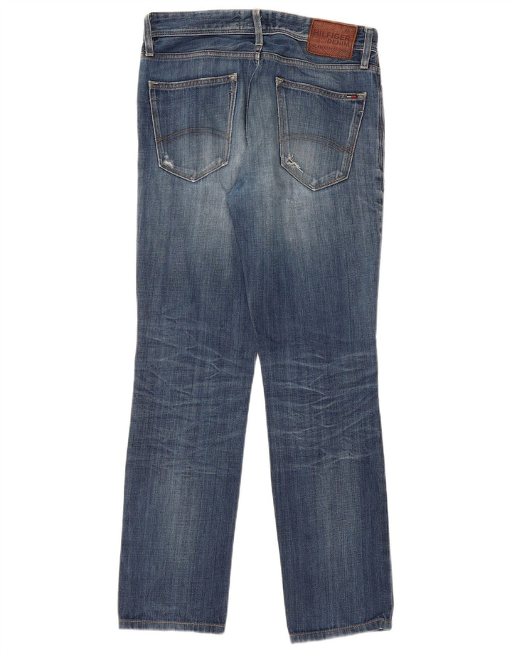 TOMMY HILFIGER Blugi Distressed drepte pentru bărbați L30 L32 Bumbac albastru