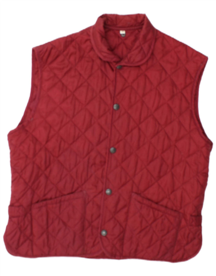 Gilet vintage pentru bărbați matlasat UK 38 Medium Burgundy