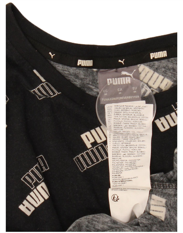 Tricou grafic Puma pentru bărbați Top mediu negru bumbac