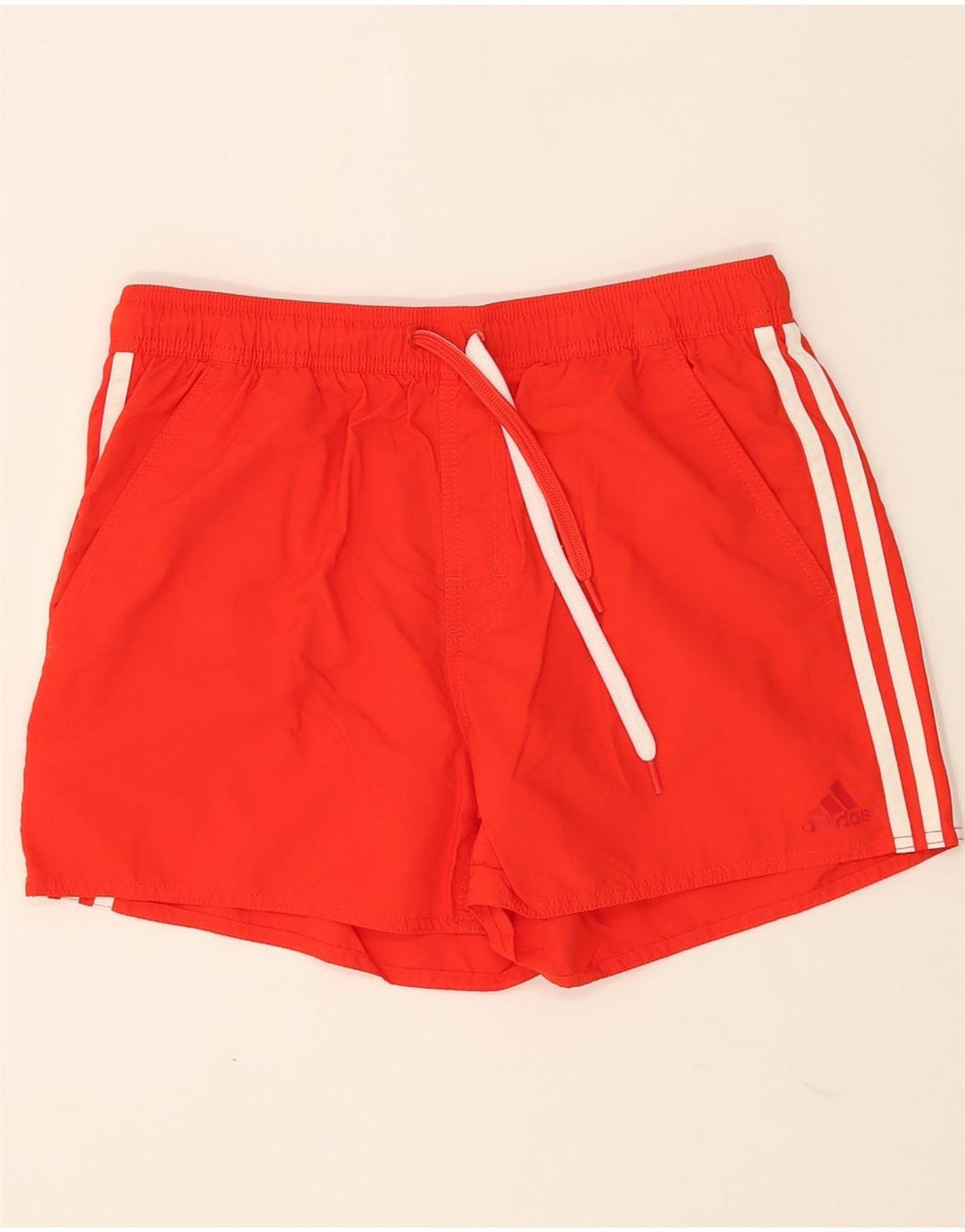 Pantaloni scurți sport pentru bărbați Adidas, poliester roșu mediu