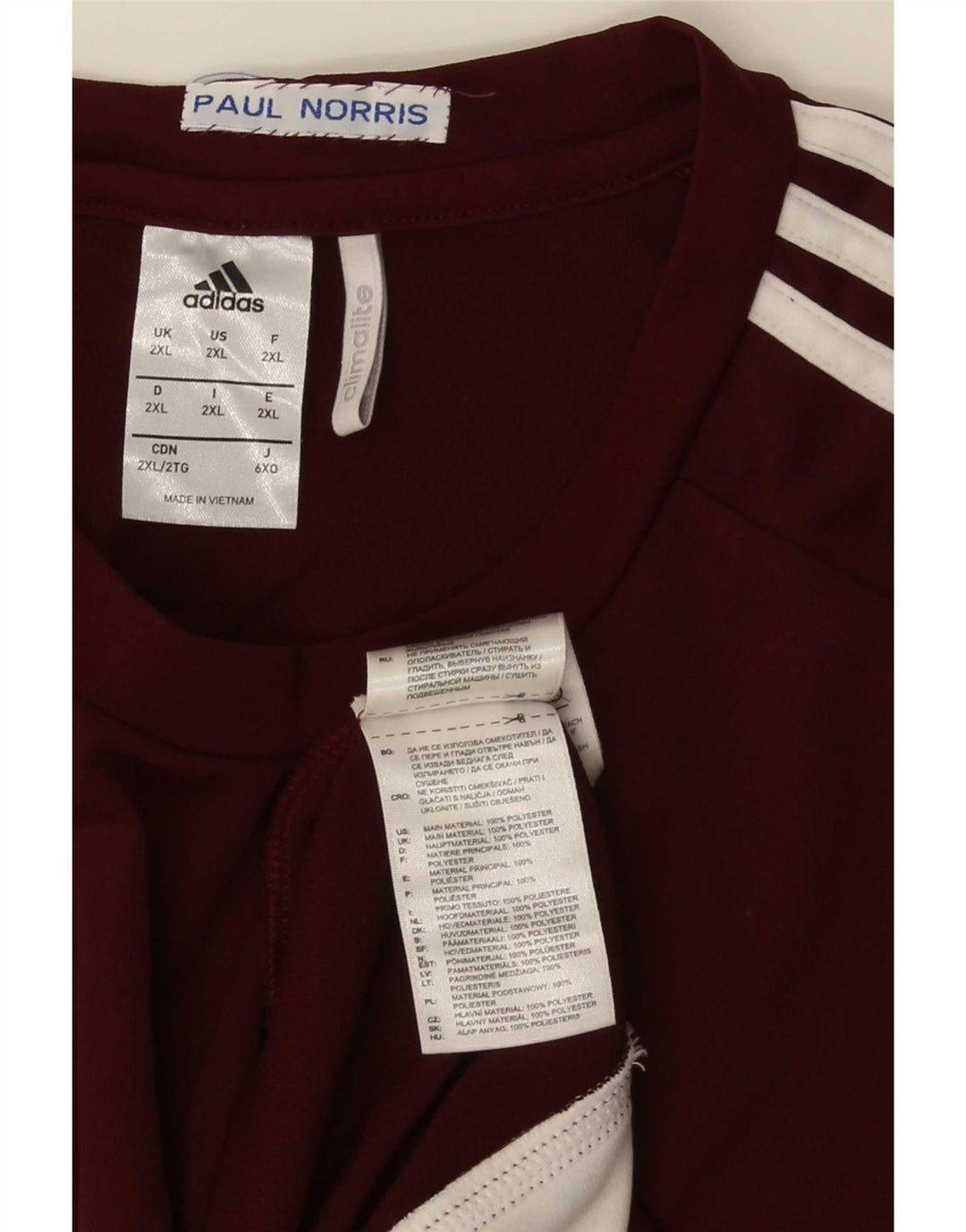 Tricou Adidas Climalite pentru bărbați Top 2XL Bordeaux Poliester