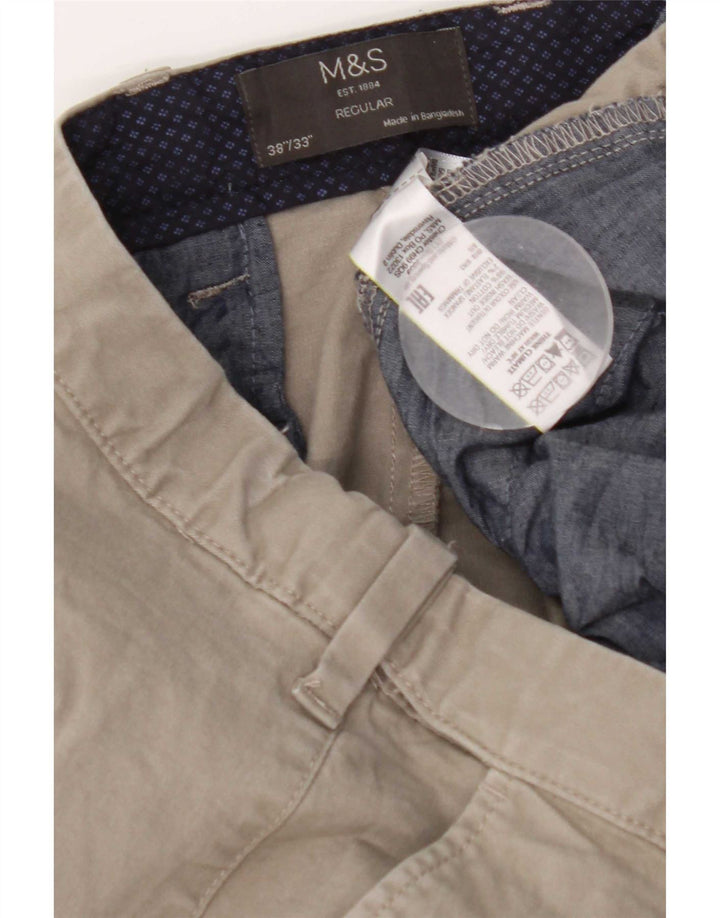 Pantaloni chino obișnuiți pentru bărbați Marks & Spencer L38 L33 bumbac gri