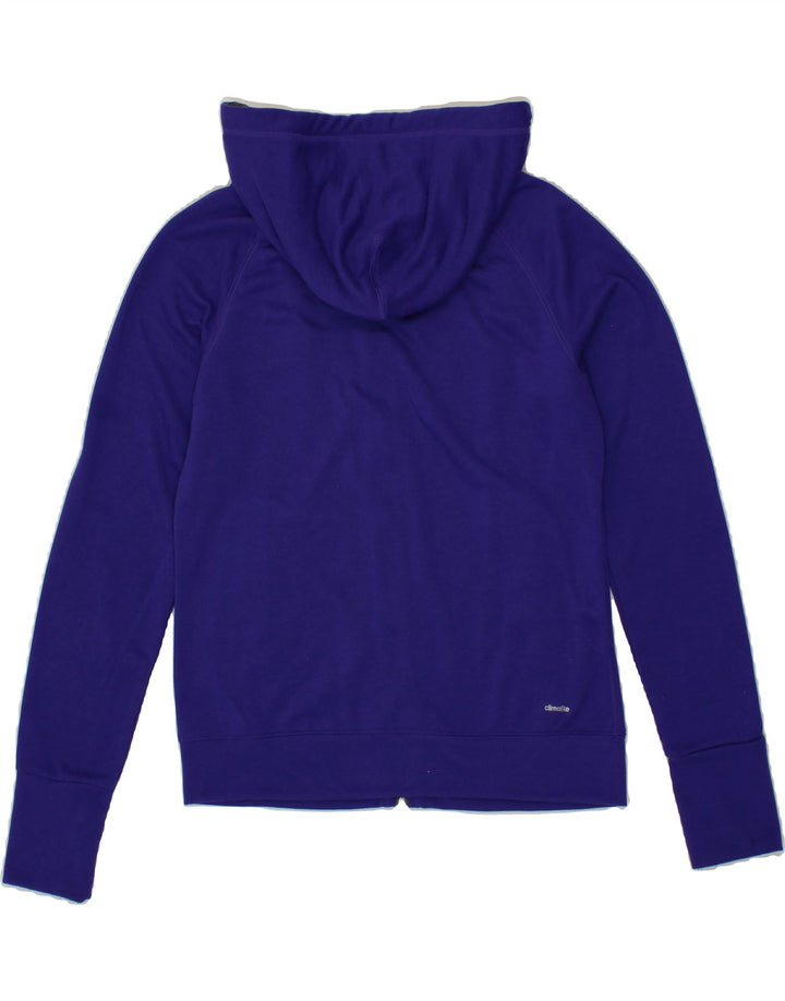 ADIDAS Womens Zip Hoodie Sweater UK 8/10 0Small Blue Polyester Vintage Adidas and Second-Hand Adidas from Messina Hembry 