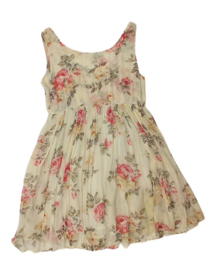 Rochie A-Line Fără mâneci Onyx pentru femei UK 12 Medium Off White Floral