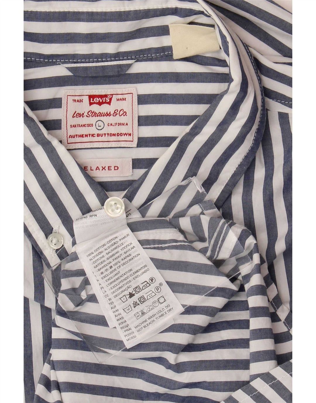 Cămașă relaxată pentru bărbați Levi's, mare, albastru, bumbac cu dungi