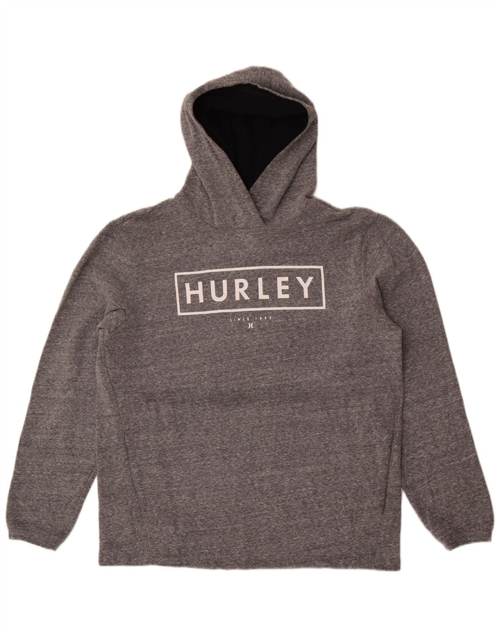 Pulover cu glugă cu grafic pentru bărbați Hurley, mare, gri, bumbac