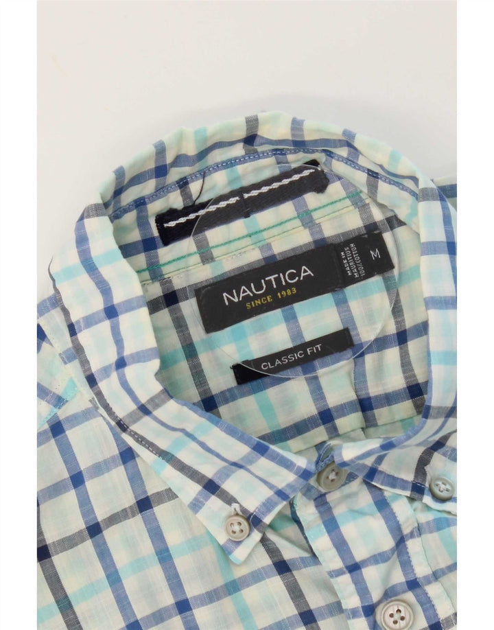 Cămașă pentru bărbați Nautica Classic Fit, bumbac cu carouri albastru mediu