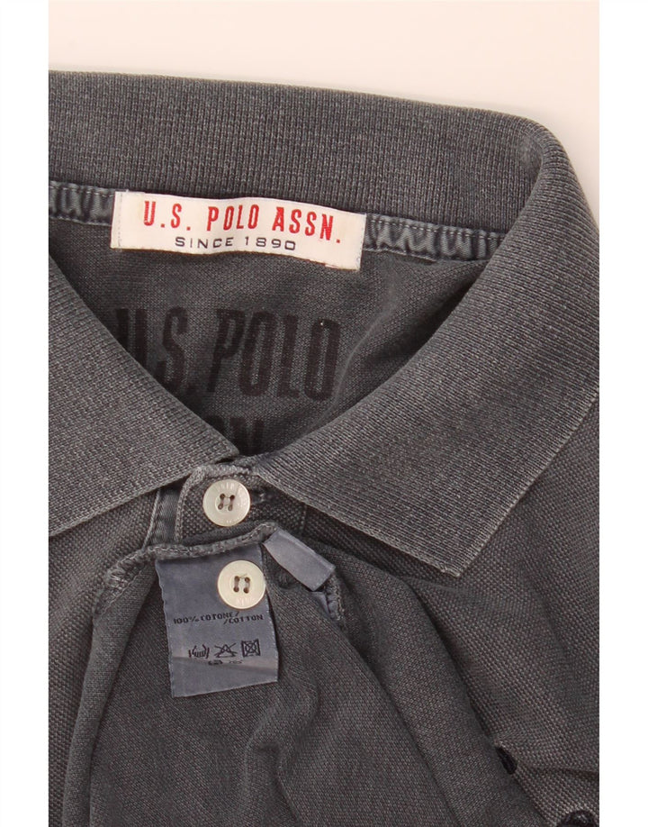U.S. Polo Assn. Tricou polo pentru bărbați din bumbac gri mediu
