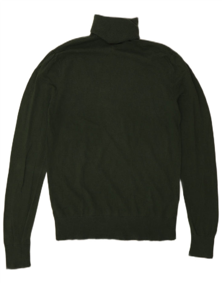 Pulover pentru damă Massimo Dutti cu gât rulat din mătase verde mediu UK 12