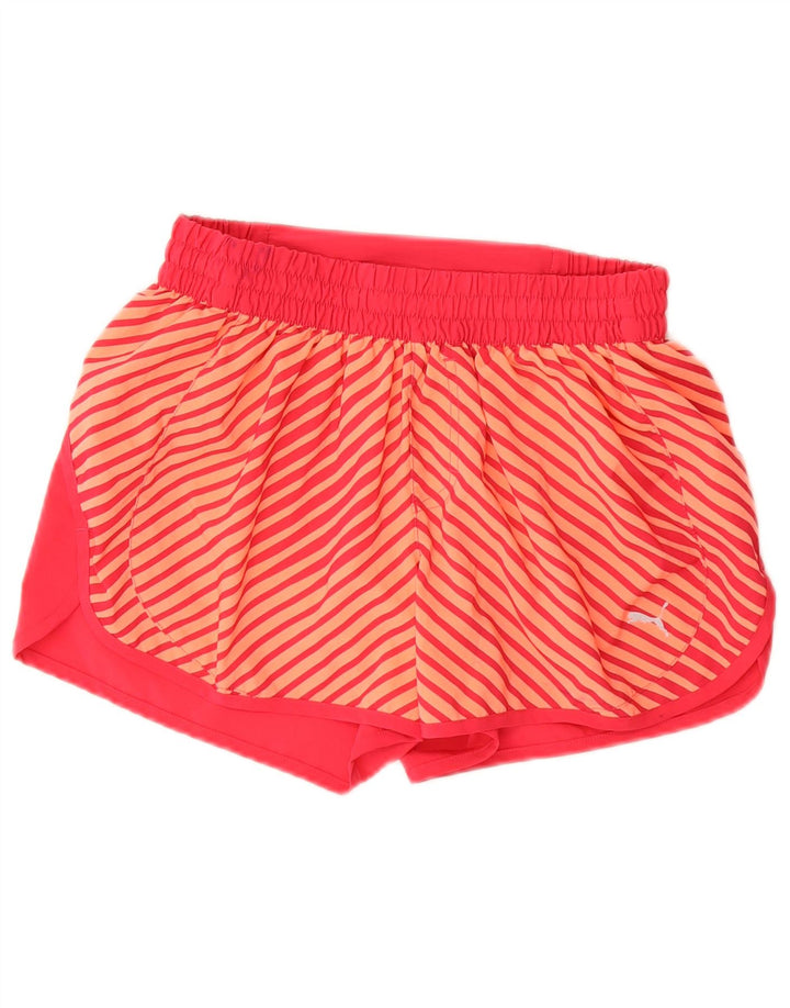 Pantaloni scurti sport Puma pentru femei UK 12 Medium Pink Striped Poliester