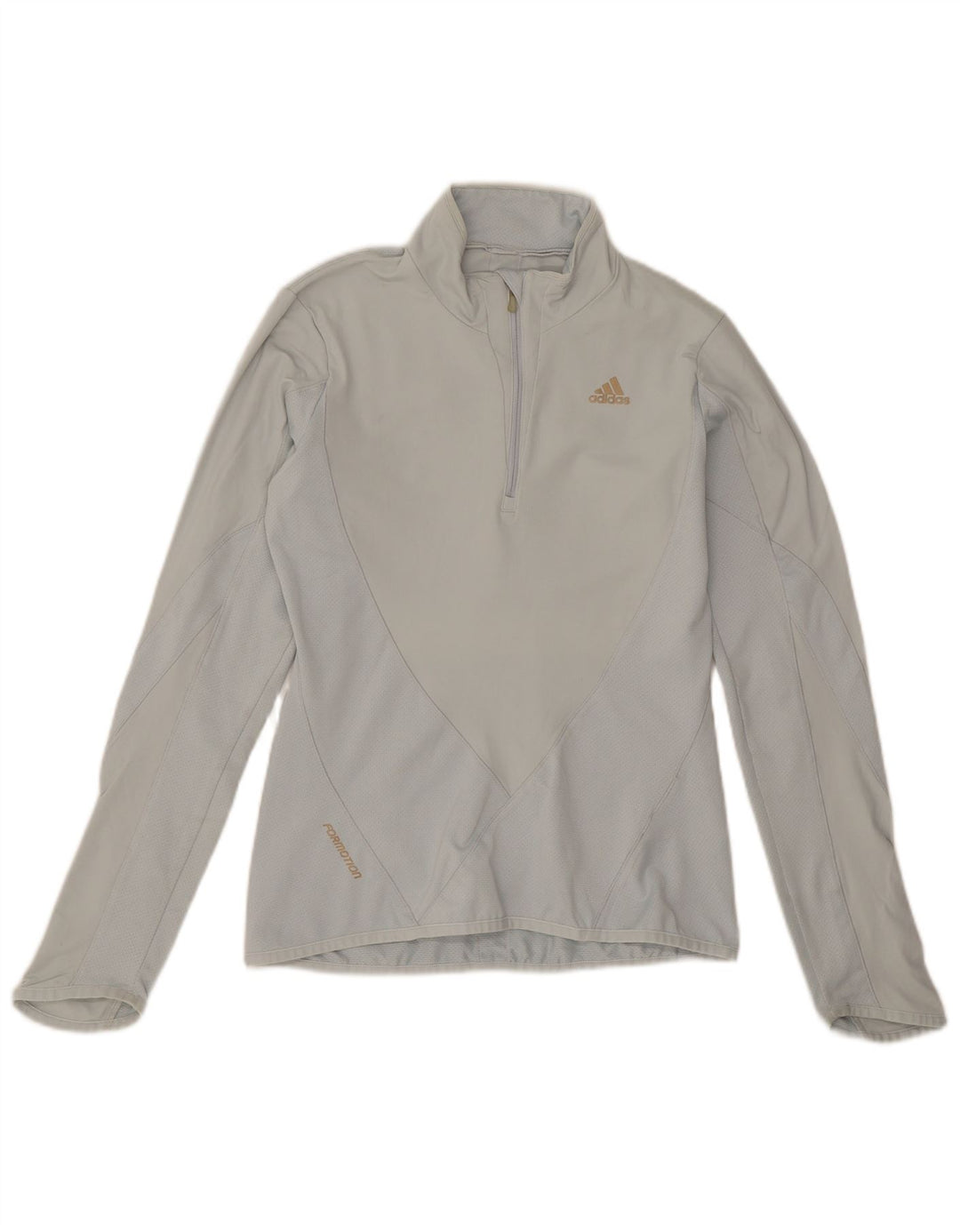 Top de trening Adidas Climacool Zip Neck Pullover pentru femei UK 10 Small Gri