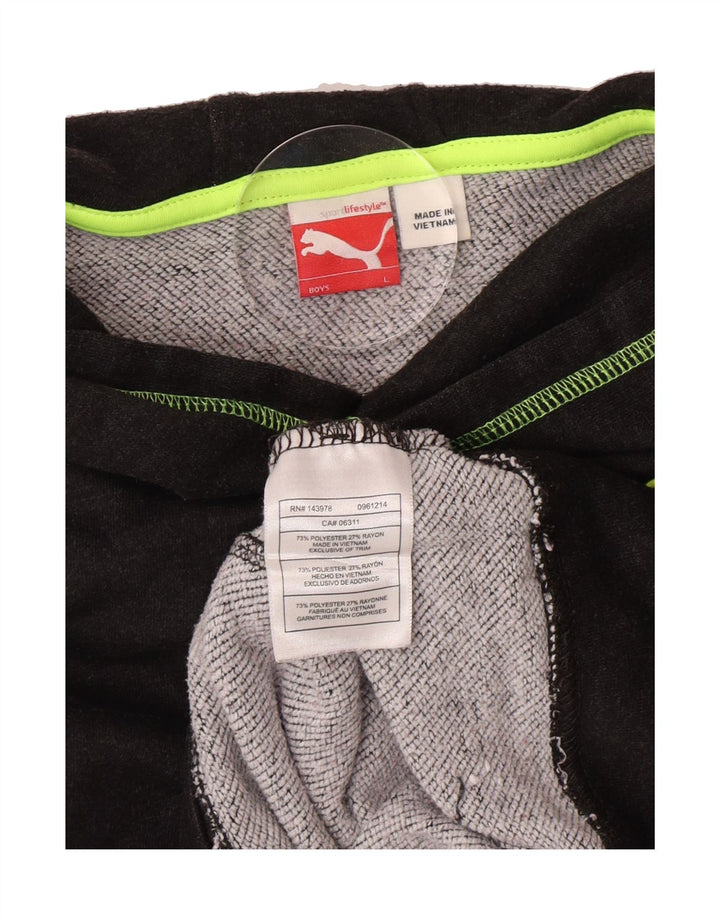 PUMA Boys Hoodie Jumper 11-12 Years Large  Grey Polyester Vintage Puma and Second-Hand Puma from Messina Hembry 