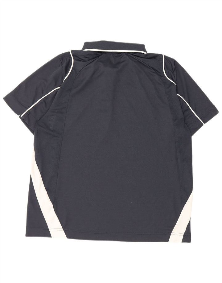 Tricou polo pentru bărbați Lotto, albastru marin mediu, poliester bloc de culoare