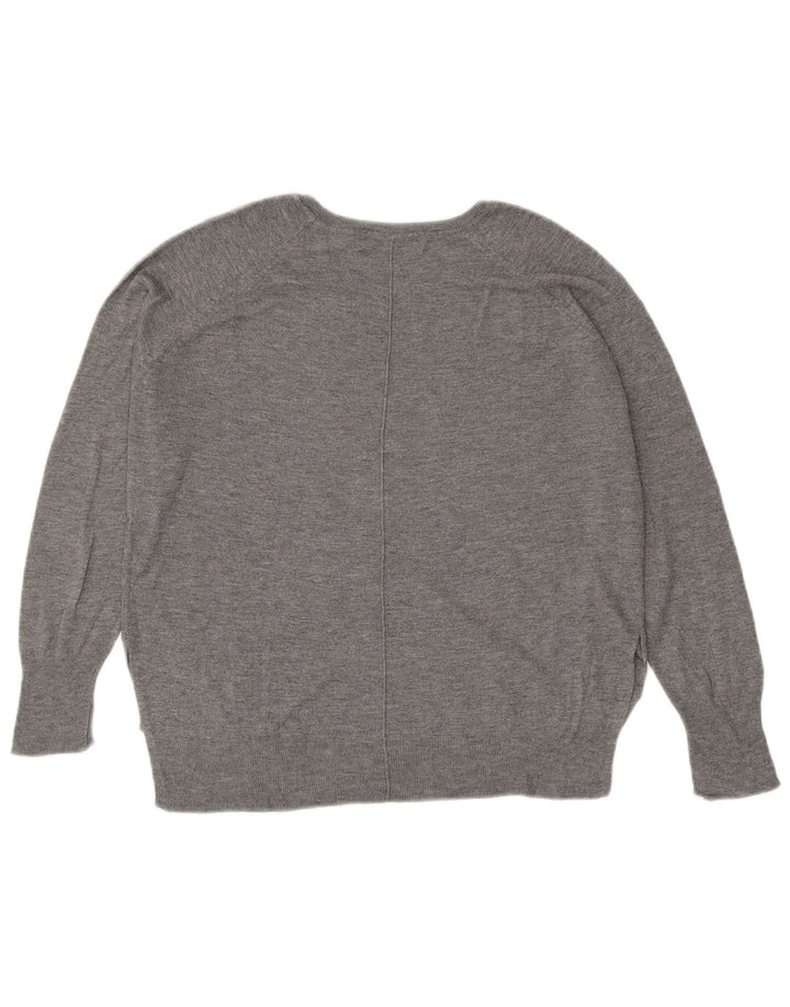 Pulover pentru femeie cu gât de barcă Zara UK 14, gri mediu