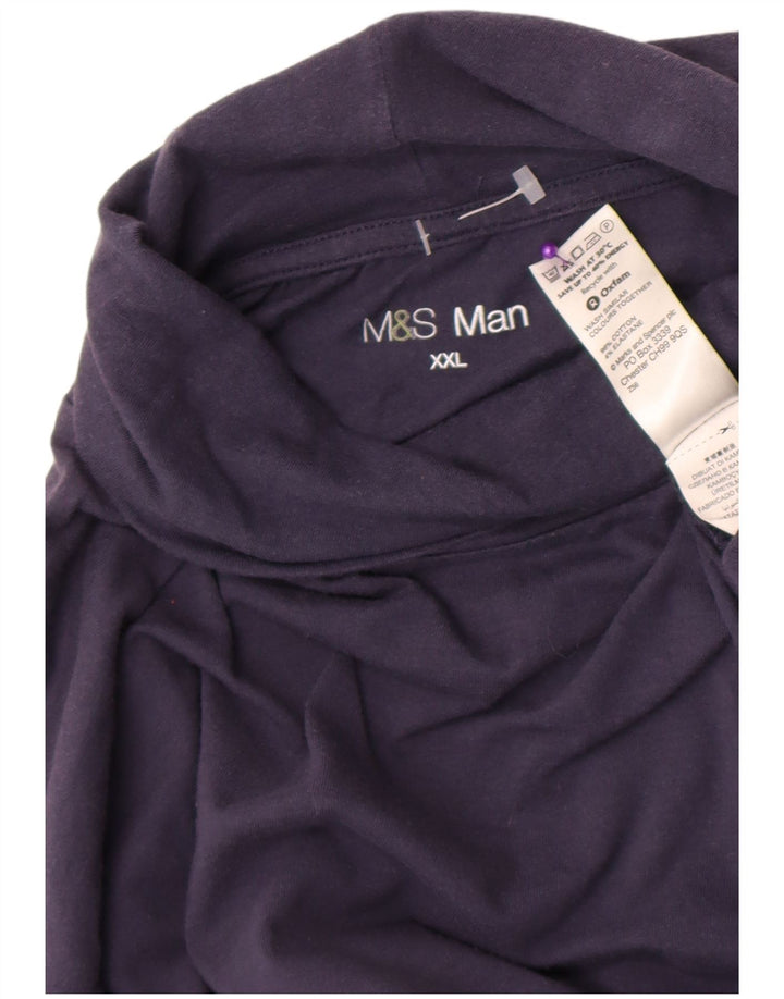 Marks & Spencer Top pentru bărbați cu mânecă lungă 2XL, bumbac bleumarin