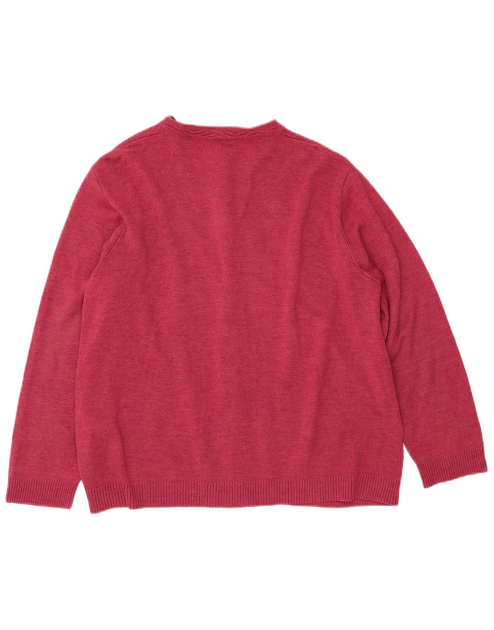 CASTLE OF IRELAND Pulover cardigan pentru femei UK 16 Lână mare roz