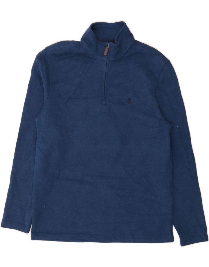 IZOD Mens Zip Neck Sweatshirt Jumper Medium Navy Blue Polyester Vintage Izod and Second-Hand Izod from Messina Hembry 