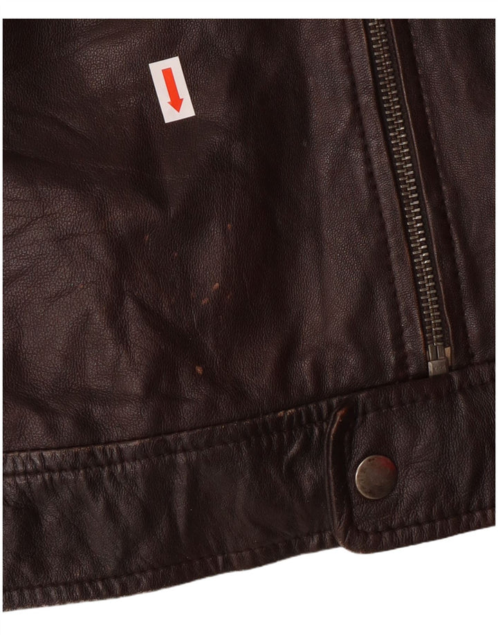 Jachetă militară din piele pentru bărbați Conbipel IT 54 XL din piele de miel maro