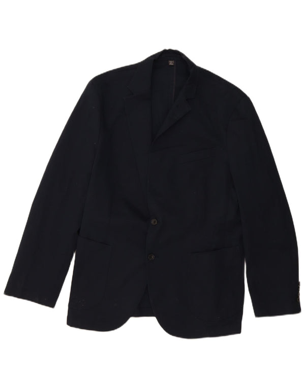 Jachetă pentru bărbați Marks & Spencer, cu 2 nasturi, UK 44 XL, bumbac, albastru bleumarin