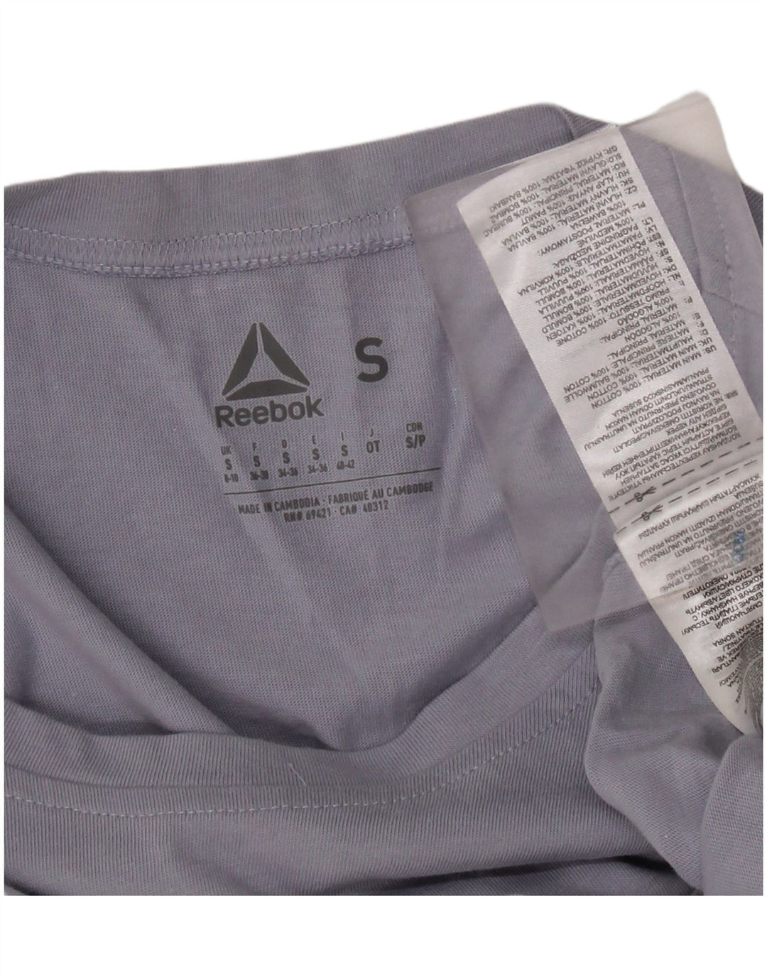 Tricou grafic supradimensionat pentru femei Reebok, Marea Britanie 8/10, violet mic