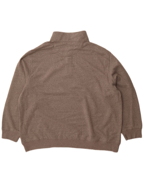 Pulover IZOD pentru bărbați, cu fermoar și gât, bumbac gri 2XL